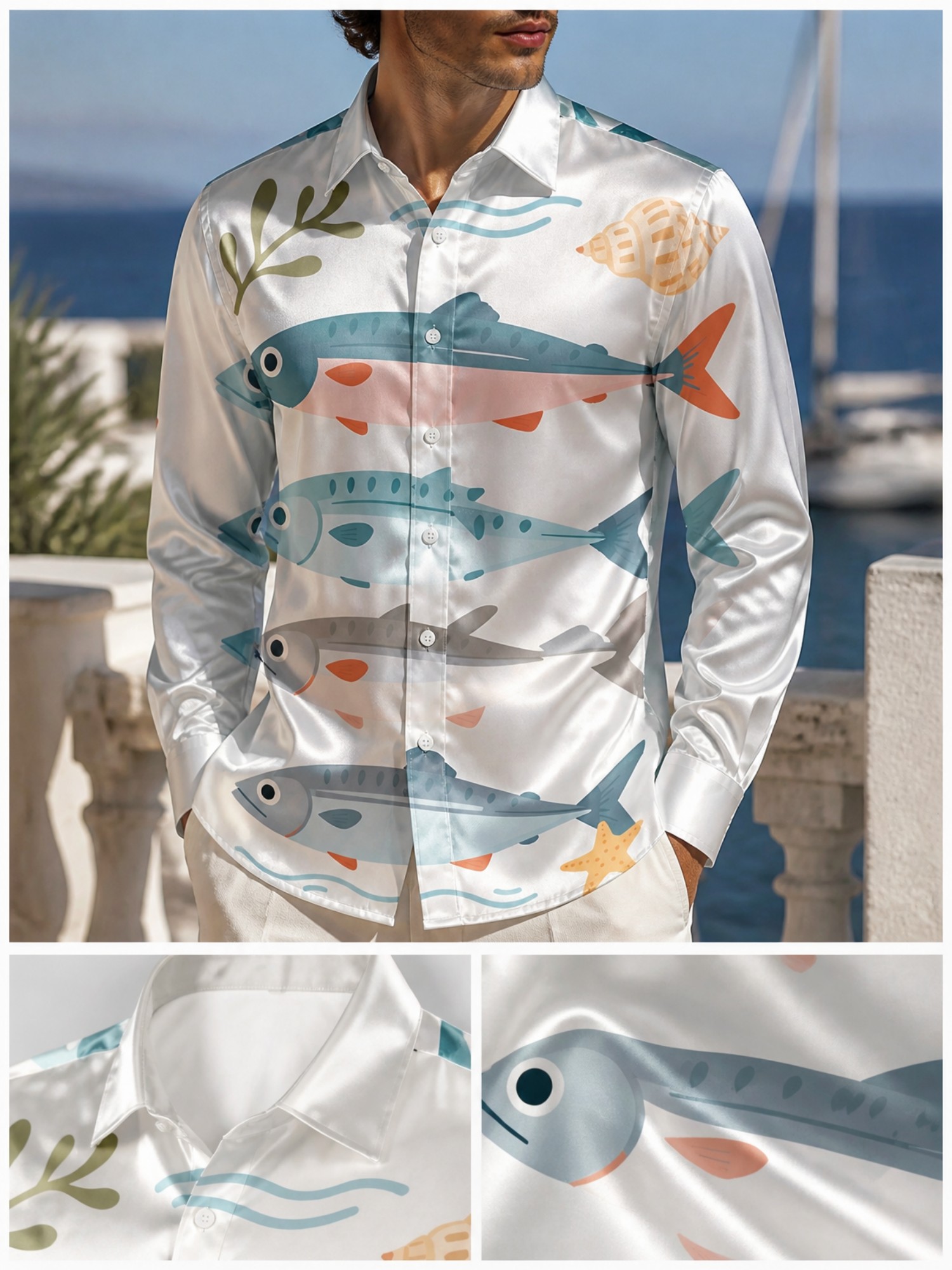Mens Luxury Satin Long Sleeve  - Trunks Board Surf recension och pris