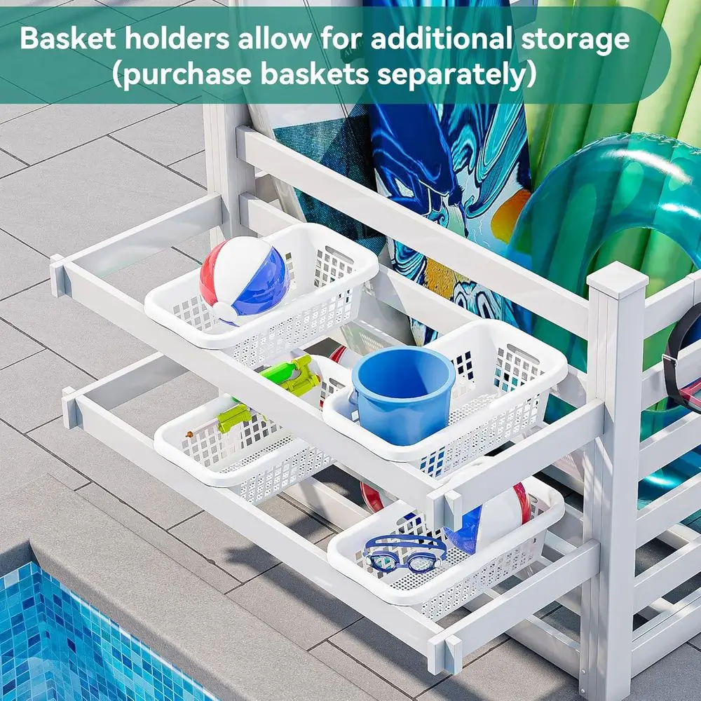 Pool Storage Bin with Towel Ra - Beach Towel Large recension och pris