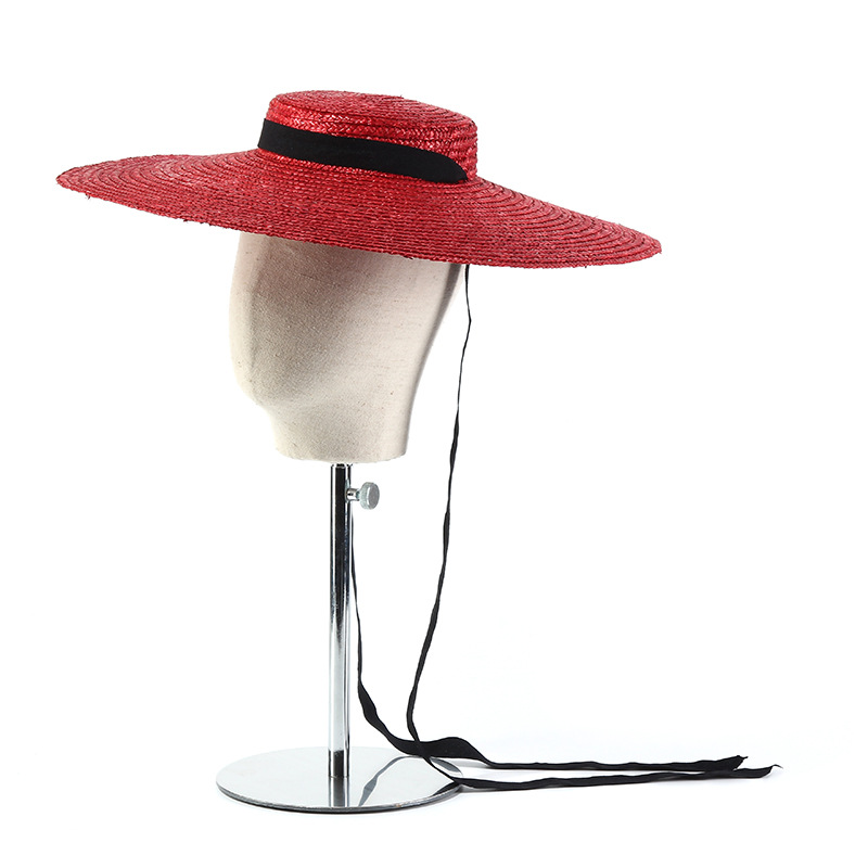 15cm Wide Brim Straw Hat Flat  - Bucket Hat Straw recension och pris