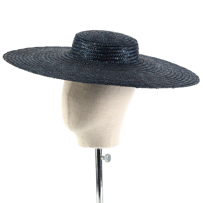 15cm Wide Brim Straw Hat Flat  - Bucket Hat Straw recension och pris