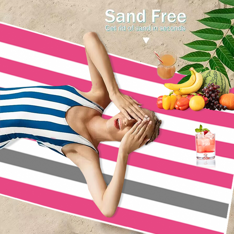Vibrant Striped Beach Towel La - Beach Towel Large recension och pris