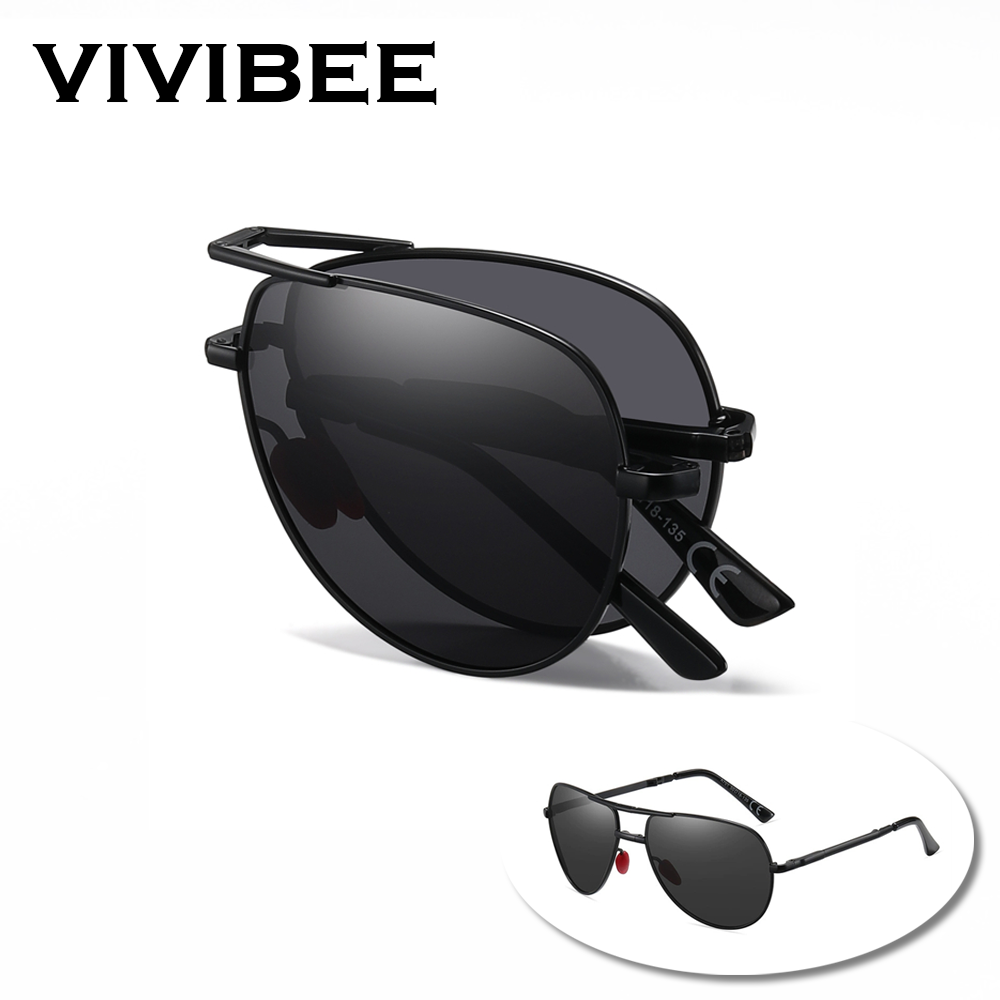 VIVIBEE Metal Pilot Black Fold - Sunglasses Aviator Polarized recension och pris