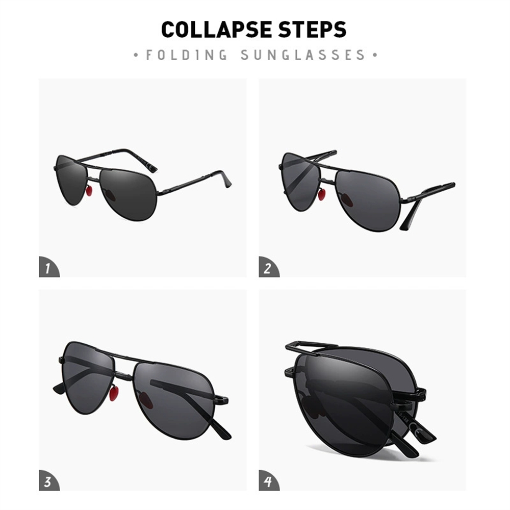 VIVIBEE Metal Pilot Black Fold - Sunglasses Aviator Polarized recension och pris