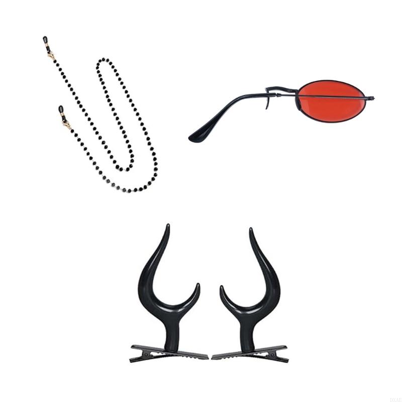 DXAE Devil Horns Hair Clips Mo - Sunglass Retainer Cord recension och pris