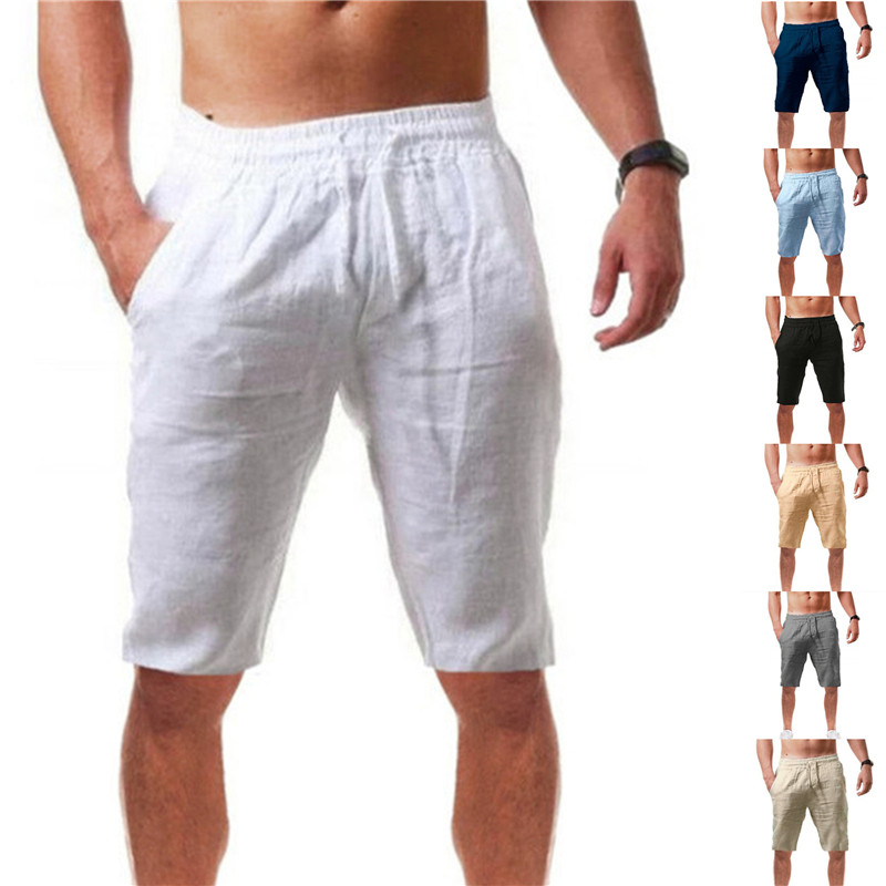 2026 new Men's Cotton Shorts P - Short Linen Drawstring recension och pris