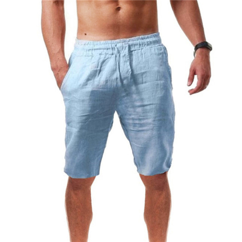 2026 new Men's Cotton Shorts P - Short Linen Drawstring recension och pris