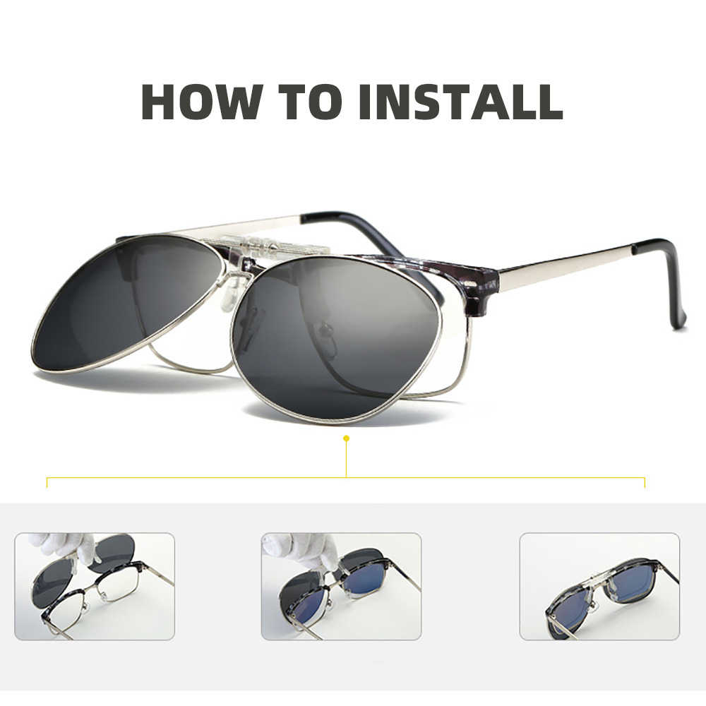 Oversized Pilot Clip on Sungla - Sunglasses Aviator Polarized recension och pris