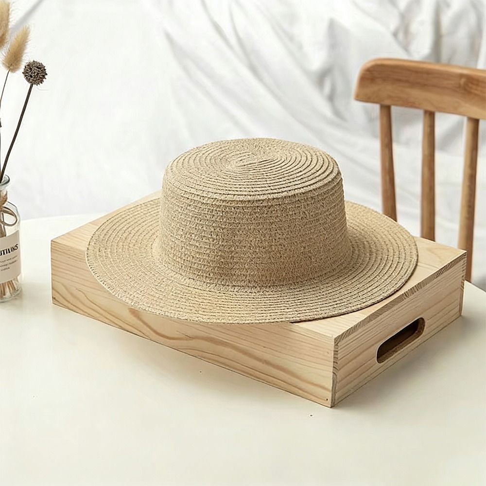 Fashionable Wide Brim Straw Ha - Bucket Hat Straw recension och pris