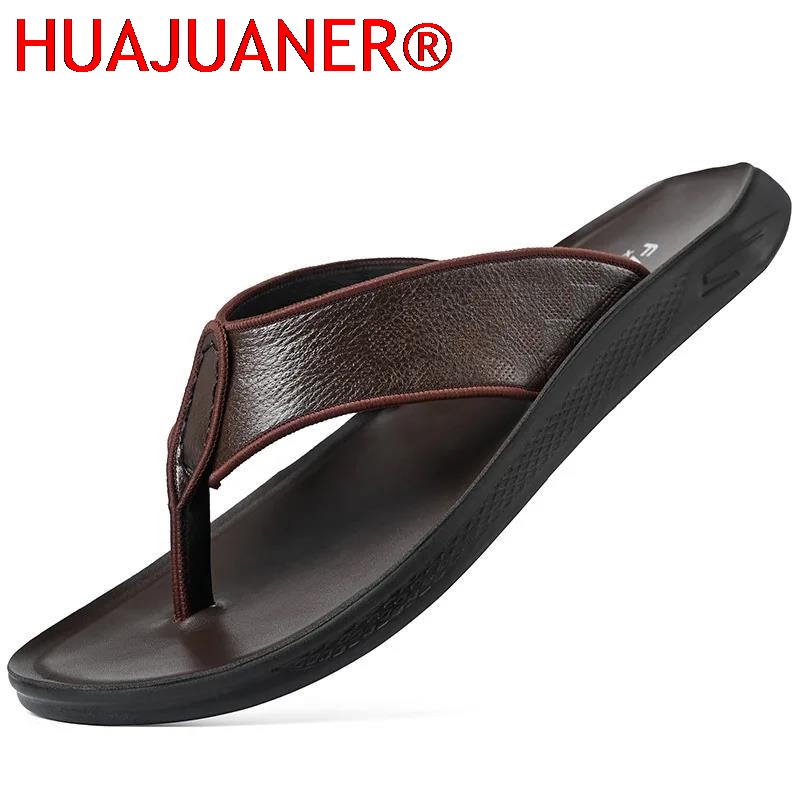Casual Outdoor Men's Sandals S - Flip Flop Leather Men recension och pris